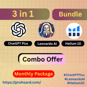 ChatGPT Plus, Helium 10 & Leonardo AI – Combo Access Plan